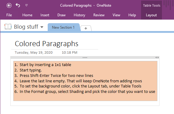 Colored notes in OneNote - Chris Miller's 4th Blog